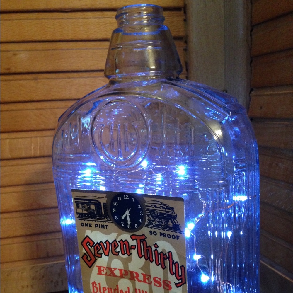 Repurposed Vintage Liquor Bottle Accent Light